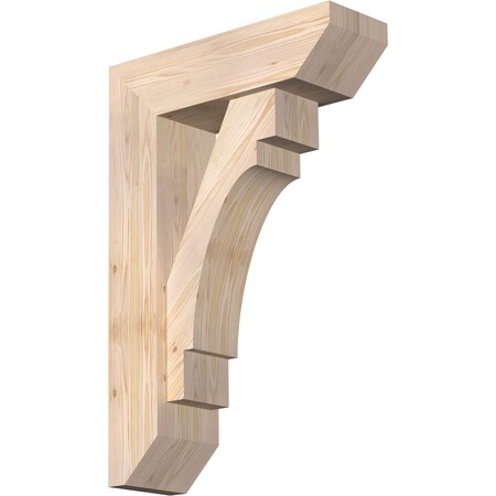 Ekena Millwork Merced Slat Smooth Bracket w/ Offset Brace, Douglas Fir, 7 1/2"W x 24"D x 36"H BKT0806X24X36MRC06SDF